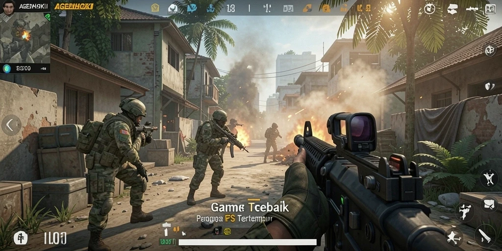 Tangkapan layar gameplay AGENHOKI menampilkan aksi tembak-menembak yang seru.