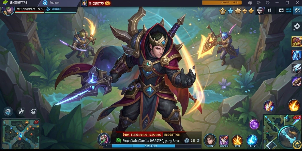 Tangkapan layar dari gameplay BIGBET78 menunjukkan aksi pertarungan dan eksplorasi dunia MMORPG.