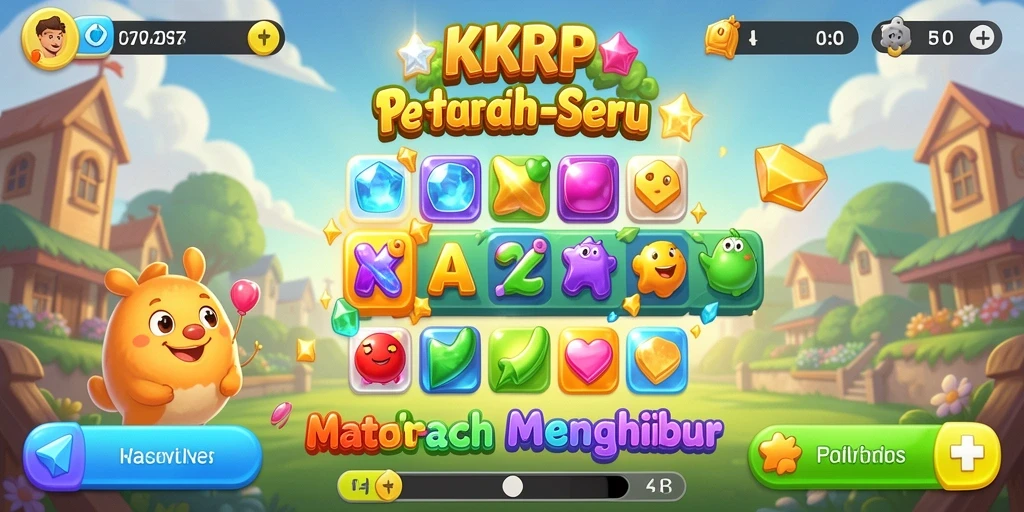 Tampilan screenshot KKRP menampilkan keseruan permainan Match-3.