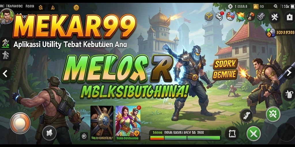 Tampilan aplikasi MEKAR99 dengan berbagai fitur Utility yang praktis.