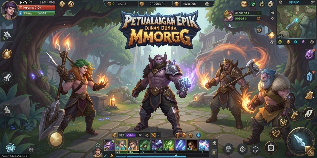 Screenshot menampilkan aksi seru dalam gameplay MMORPG RPVIP1.