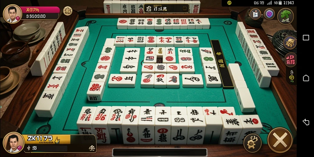 Screenshot gameplay Mahjong yang menampilkan suasana permainan ZK1177.